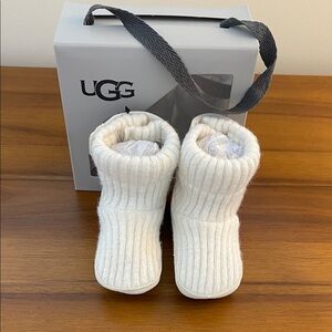 UGG Kids Cream Ribbed Boots